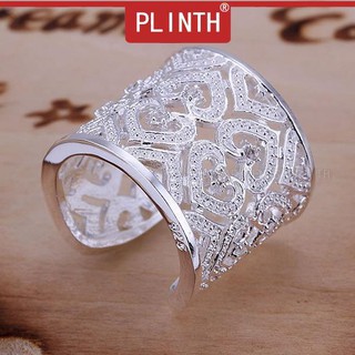 ภาพหน้าปกสินค้าPLINTH แหวนเงิน 925 Rhinestones คลาสสิกที่ทันสมัยและประณีต Multi-hearted775 ซึ่งคุณอาจชอบสินค้านี้