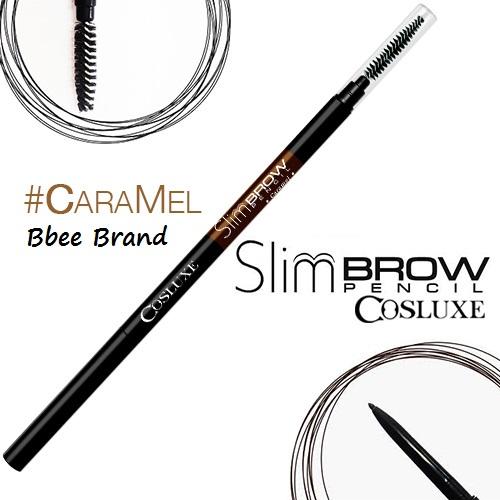 cosluxe-slimbrow-pencil-ดินสอเขียนคิ้วหัวหมุนออโต้-caramel-สีน้ำตาลอ่อน