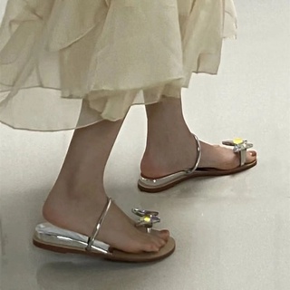 👠พร้อมส่ง💥2023 new angel style รองเท้าแตะส้นแบนสไตล์ฝรั่งเศส