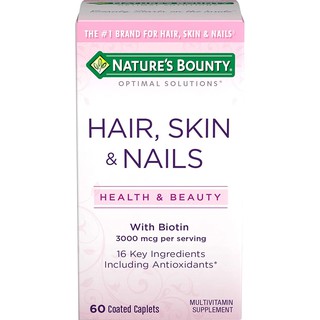 สินค้า Nature\'s Bounty Optimal Solutions Hair, Skin & Nails Formula, 60 Coated Caplets