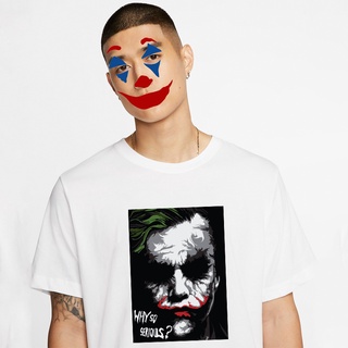 เสื้อเบลาส์ - เสื้อยืดแขนสั้นผู้ชายแฟชั่น JOKER ทําไมจริงจังจัง? กราฟิก Tees สตรีทแวร์เสื้อเสื้อผ้า