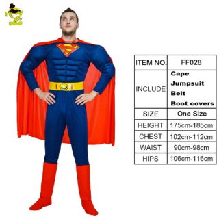 ชุดแฟนซีซุปเปอร์แมน superman มีกล้ามส่งฟรี
