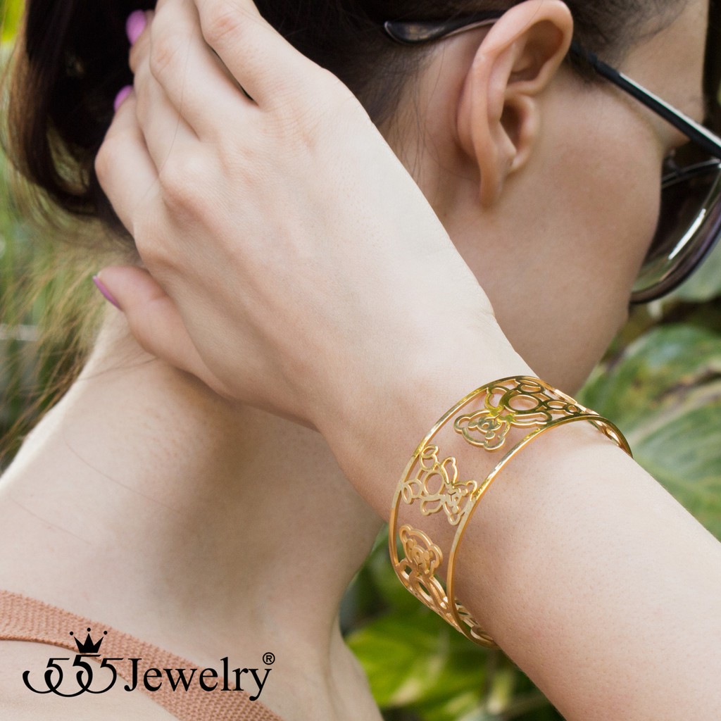 555jewelry-กำไลข้อมือสแตนเลส-ทรงตัว-c-ฉลุรูปน้องหมี-ดีไซน์น่ารัก-รุ่น-fsbg94-กำไลข้อมือแฟชั่น-กำไลข้อมือสวยๆ-bg59