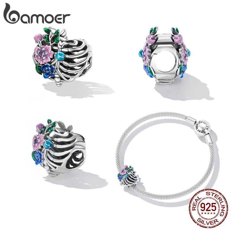 bamoer-ลูกปัดเงิน-925-รูปดอกไม้-สไตล์วินเทจ-เครื่องประดับแฟชั่น-สําหรับสร้อยข้อมือ-สร้อยคอ-diy