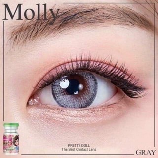 Molly Gray (2) สีเทา มินิ เทา ขอบฟุ้ง ลายน่ารัก Pretty Doll Contact Lens Mini คอนแทคเลนส์ ค่าสายตา สายตาสั้น แฟชั่น