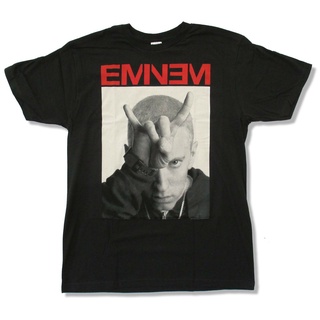 [S-5XL] เสื้อยืด พิมพ์ลาย Eminem Horns Image สีดํา แฟชั่นยอดนิยม สําหรับผู้ชาย 630903