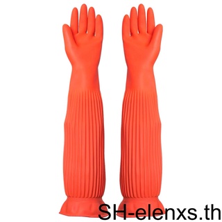 ถุงมือยาง แบบยาว กันลื่น ล้างทําความสะอาดได้ ขนาด 56 ซม. ของใช้ในครัวเรือน สําหรับทําสวน 1 คู่