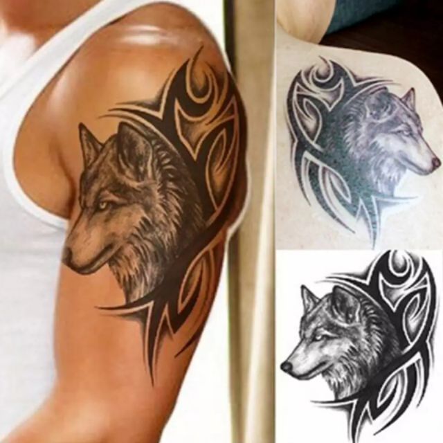 tattoo-สติ๊กเกอร์-หมาป่า