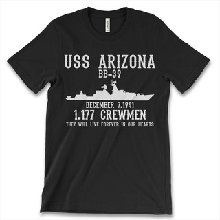 เสื้อยืดสีขาวใหม่ เสื้อยืดคอกลม แขนสั้น ผ้าฝ้าย ลาย USS Arizona BB-39 December 71941 แฟชั่นฤดูร้อน สําหรับผู้ชายS-4XL