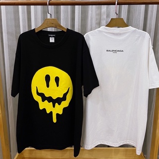 T-shirt  เสื้อยืดแขนสั้น บาเลน ลายยิ้มเหลืองS-5XL