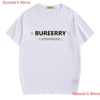 Ryoutas Store 2022 Burberry ใหม่หลวมพิมพ์แขนสั้นเสื้อยืด เสื้อยืดเรียบง่าย