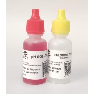 น้ำยาทดสอบหาค่า pH-คลอรีน ตกค้าง  แบบเติม (2ขวดx20 cc.)  pH &amp;Cl Refill sets  for swimming pool  20 cc. ea