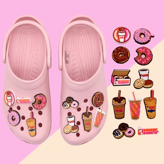 Dunkin DONUTS Crocs Jibbitz ลายการ์ตูนน่ารัก shoe charms diy accessories  pvc อุปกรณ์เสริมรองเท้าแตะ