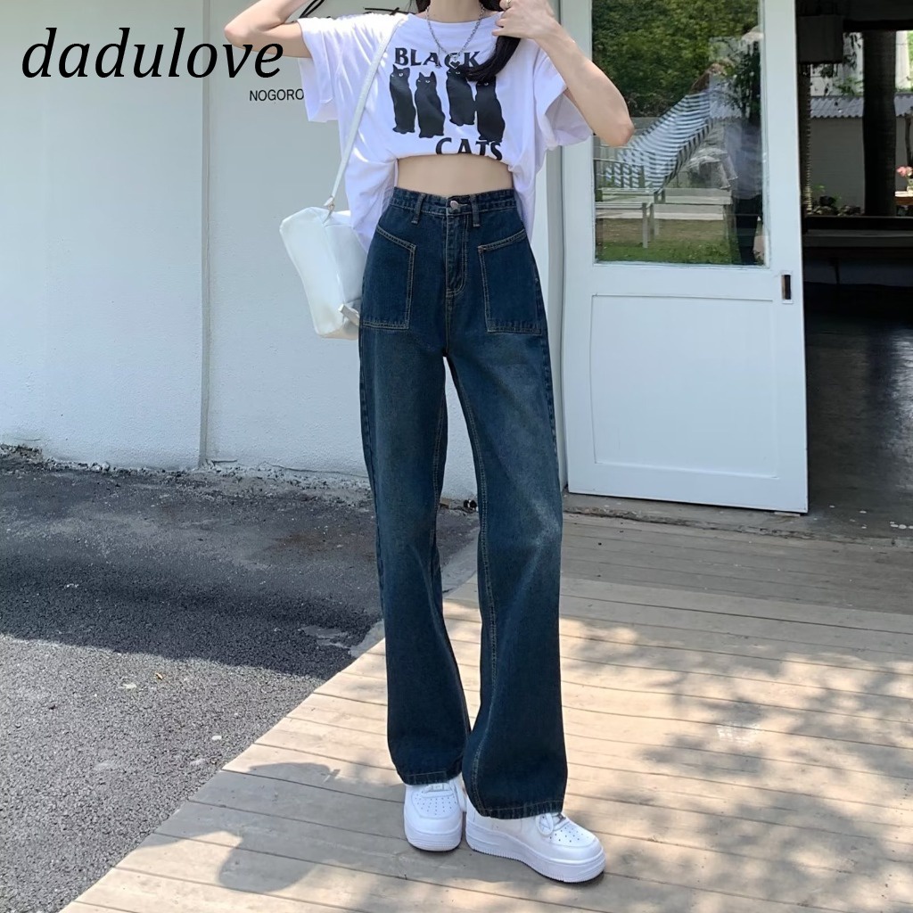 dadulove-new-ins-korean-version-high-waist-jeans-loose-straight-wide-leg-pants-fashion-plus-size-womens-clothing