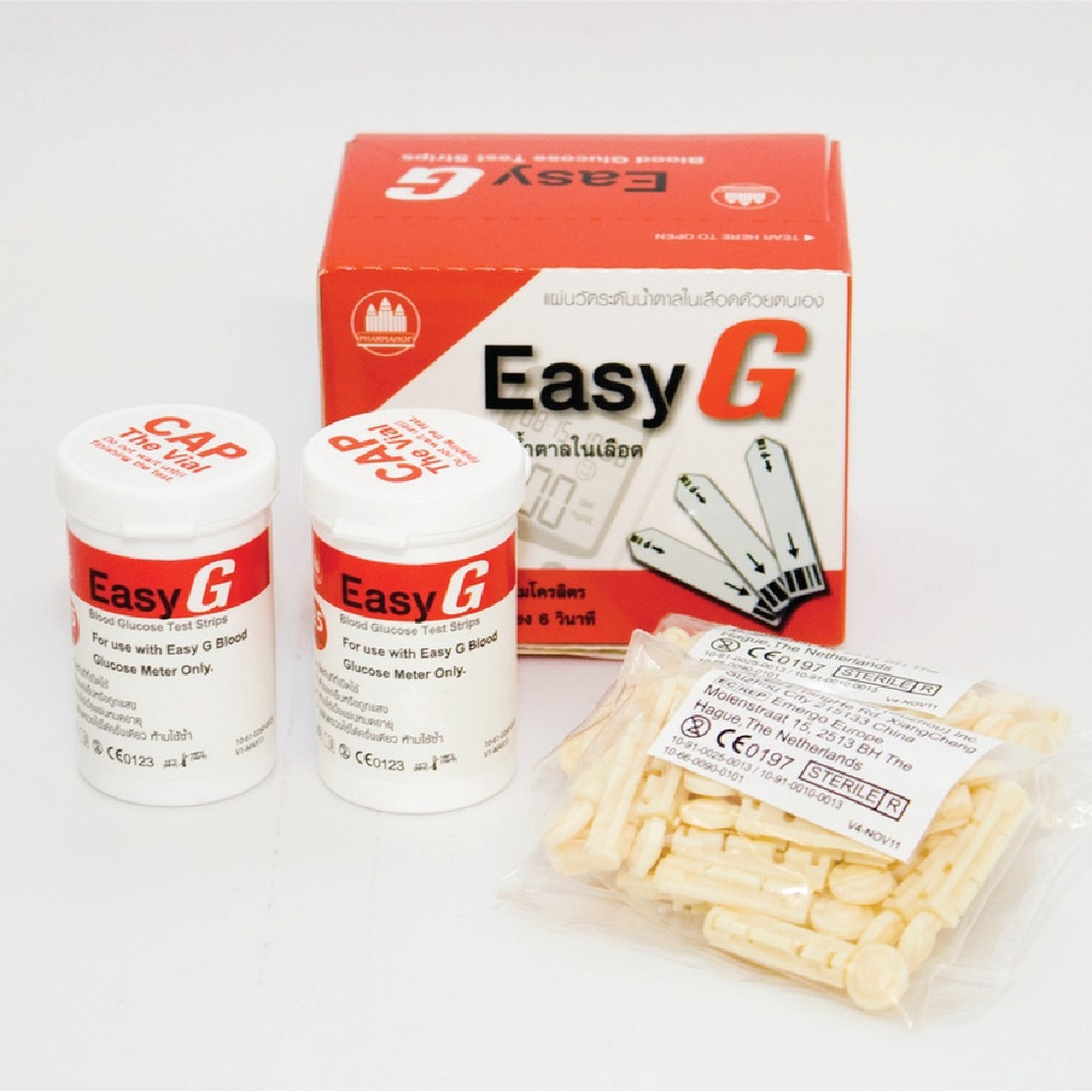 EASY G BLOOD GLUCOSE MONITORING SYSTEM แผ่นตรวจสำหรับเครื่องวัดระดับ ...