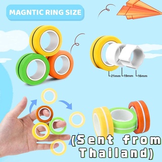 ภาพหน้าปกสินค้าแหวนแม่เหล็ก, นิ้วที่มีสีสันของเล่นป้องกันความเครียด Fidget ของเล่นสำหรับผู้ใหญ่วัยรุ่น 3 pcs Fidget Ring ซึ่งคุณอาจชอบสินค้านี้