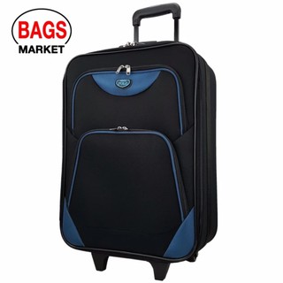 Romar Polo กระเป๋าเดินทางล้อลาก แบบมีรหัสล๊อค กระเป๋าผ้าคุณภาพดี ขนาด 20 นิ้ว รุ่น R13920-1 (Black/Blue)