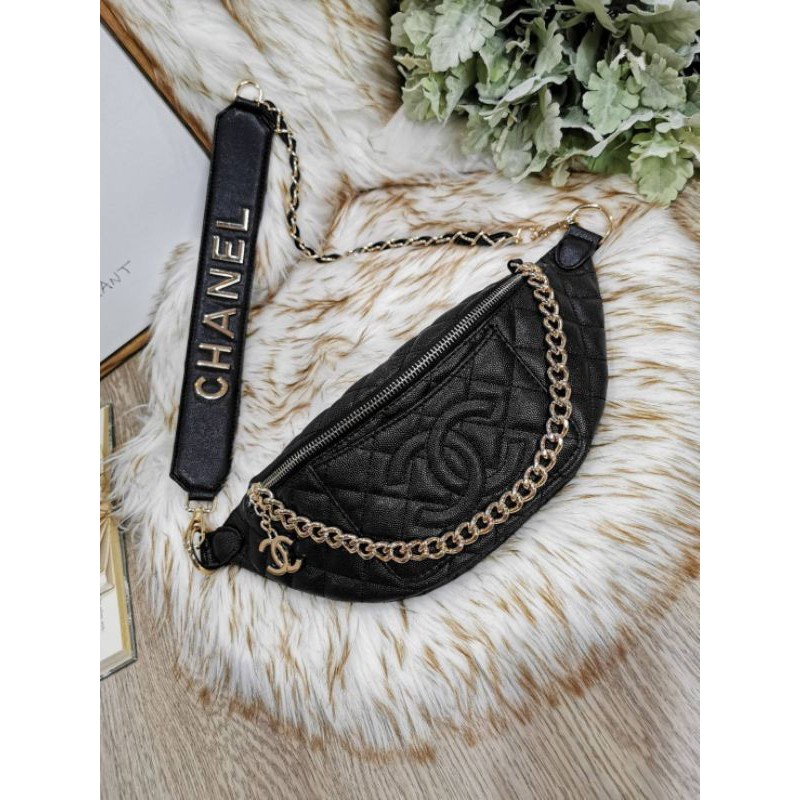 Pocket Wise PurchaseChanel Chain Leather Link Waist Bag chanel