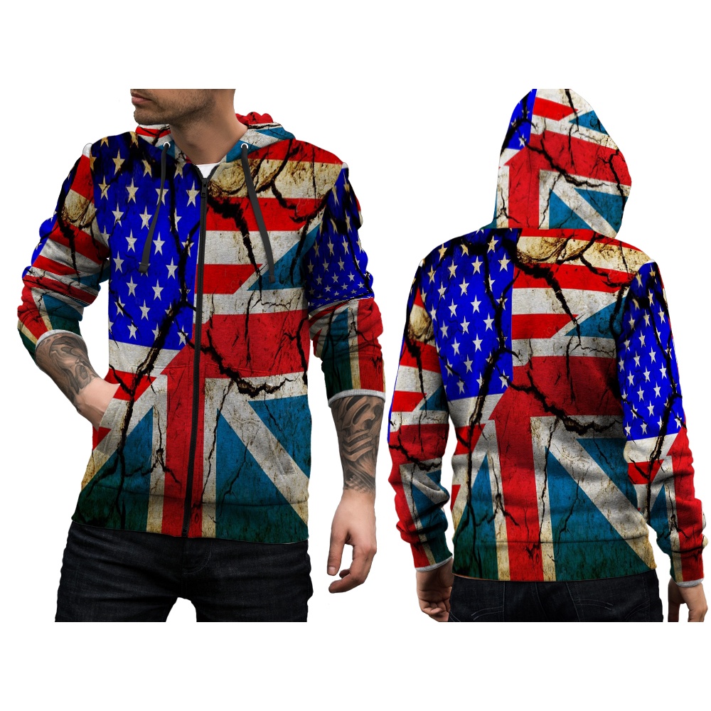 เสื้อแจ็กเก็ตกันหนาว-มีฮู้ด-ลายธงอเมริกัน-และอังกฤษ