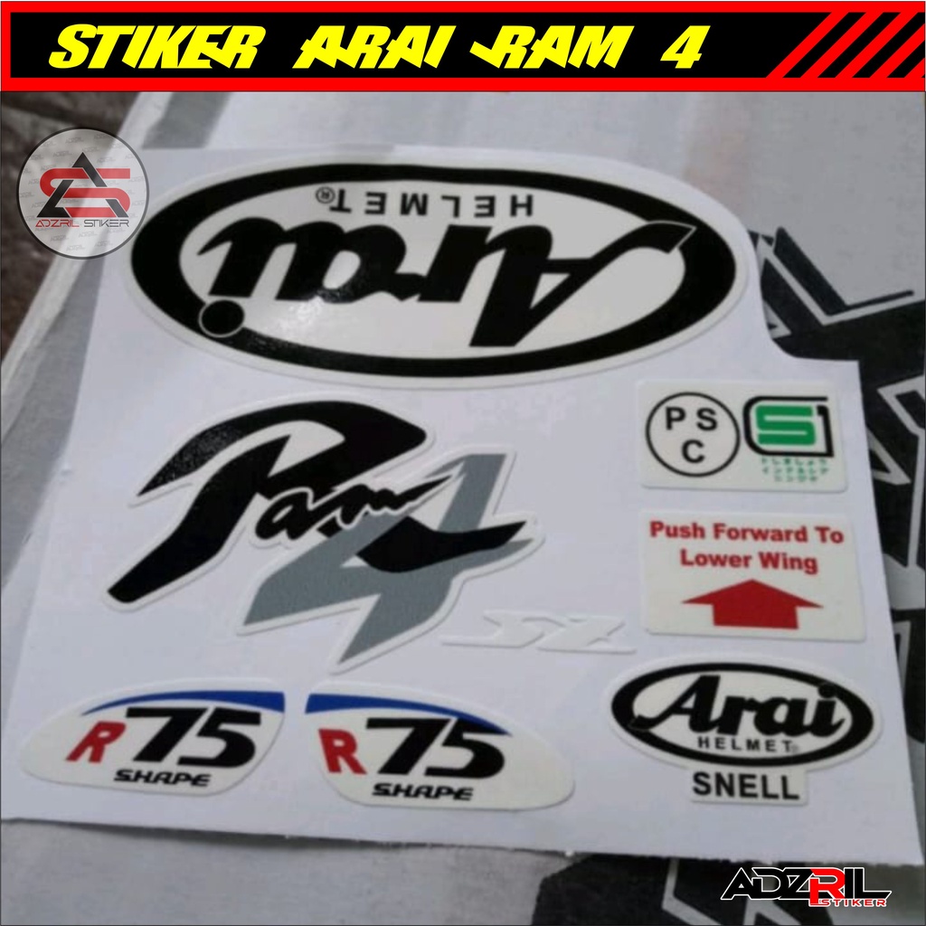 สติกเกอร์ติดหมวกกันน็อค-arai-ram-4-arai-sticker-arai-ram-4stker