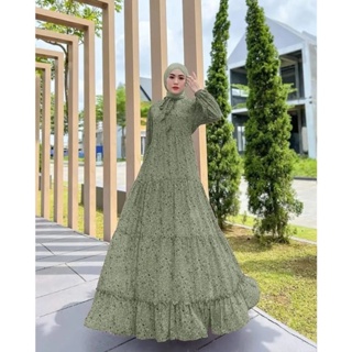 Seina DRESS NF M L XL XXL Get Womens GAMIS (ไม่รวม HIJAB) ชุดเดรสสั้น ลายดอกไม้ สําหรับ Eid Today, BABYDOLL Material, LAVENDER MINT DUSTY GAMIS สําหรับผู้หญิง, Luxury SIMPLE JUMBO, Flower DRESS, MUSLIM Clothing For Adult Women