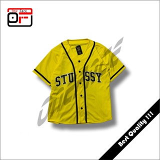 เสื้อเบสบอล สีเหลือง พิมพ์ลาย DTF STUSSY DTF