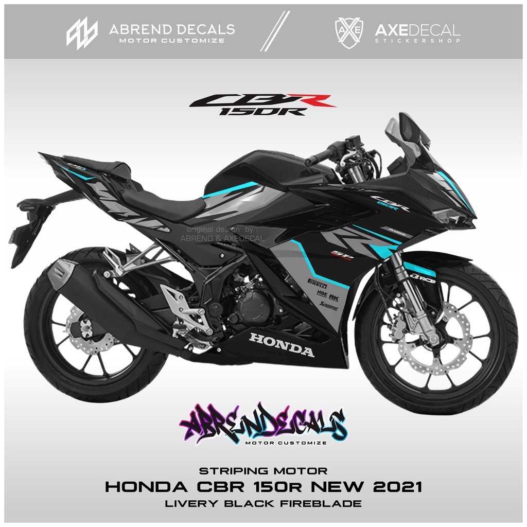 สติกเกอร์ติดตกแต่งรถจักรยานยนต์-สีดํา-สําหรับ-honda-cbr-150r-new-2021-cbr-150r