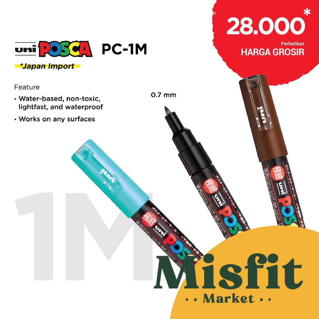 uni-posca-pc-1m-ปากกามาร์กเกอร์-ปากกามาร์กเกอร์-จุดละเอียดพิเศษ-pc1m