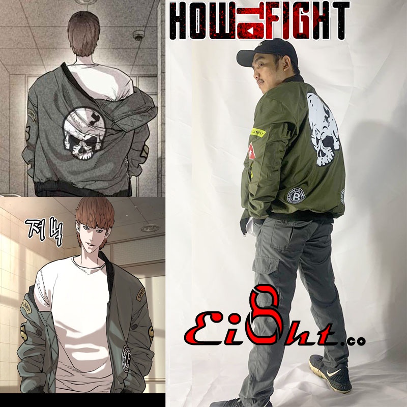 เสื้อแจ็กเก็ตบอมเบอร์-ลายการ์ตูน-sung-taehoon-สไตล์เกาหลี