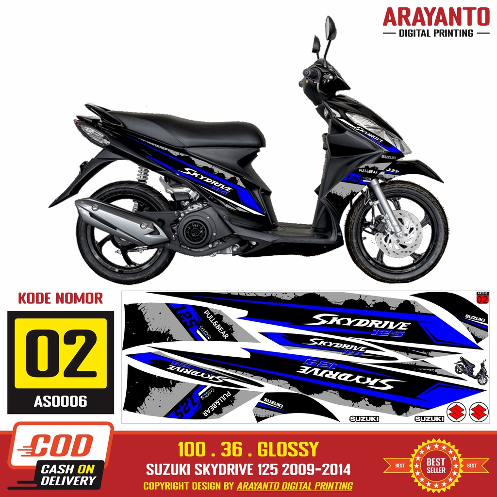 สติกเกอร์กราฟฟิค-suzuki-skydrive-striping-125-2009-2014-as0006-doff-glossy