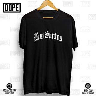 เสื้อยืด ผ้าฝ้าย พิมพ์ลาย Kaos GTA LOS SANTOS Premium Distro Baju ยุค 30 สําหรับผู้ชาย และผู้หญิง