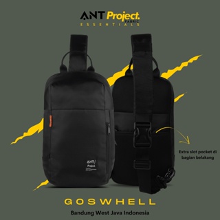 Hitam Ant PROJECT - Black GOSWELL กระเป๋าสะพายไหล่ สําหรับผู้ชาย