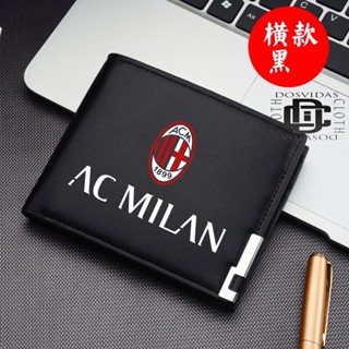 กระเป๋าสตางค์หนัง แบบพับได้ พิมพ์ลายตัวอักษร ACM MILAN แฟชั่นสําหรับผู้ชาย