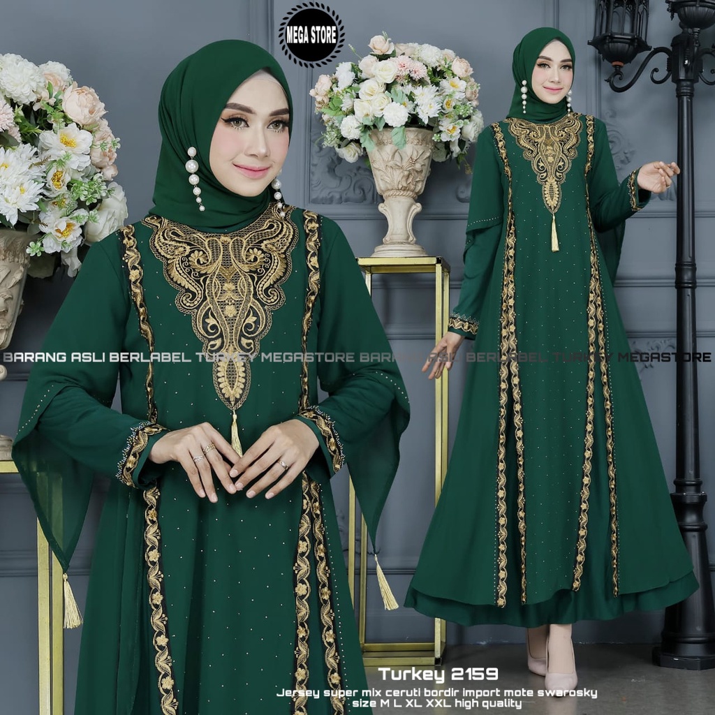 ใหม่-gamis-abaya-turkey-dubai-1017-ชุดเดรส-สไตล์มุสลิม-จัมโบ้-ของแท้-สําหรับผู้หญิง