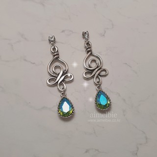 ♥ เครื่องประดับ รูปแอมเมลบี้ สไตล์เกาหลี ♥ ต่างหูแฟชั่น สีฟ้า สีเขียว สไตล์แฟนตาซี