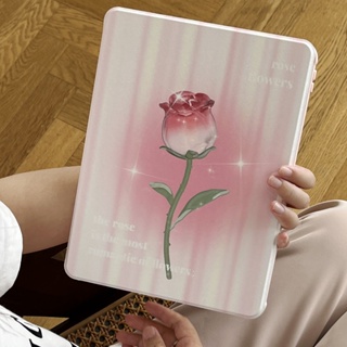ใหม่ เคส ลายดอกทิวลิป ไล่โทนสี หมุนได้ 360 องศา สําหรับ iPad Pro 11 2021 Case 2020 iPad Air 4 Air 5 2022 iPad Mini 6 2021 9th 8th 10.2 นิ้ว