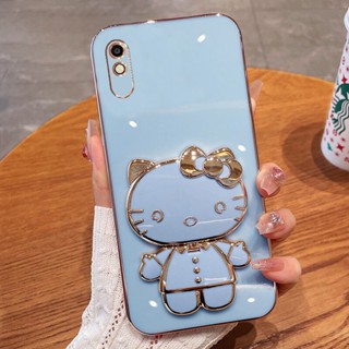 เคสโทรศัพท์ สําหรับ Xiaomi Redmi 9A 12 12C 9C 9T 10C 10A 10 9 5G มือถือแบบนิ่ม กันกระแทก ลายเฮลโลคิตตี พร้อมกระจก หรูหรา