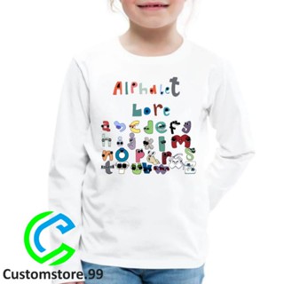 เสื้อยืดแขนยาว พิมพ์ลาย ALPHABET LORE พรีเมี่ยม สําหรับเด็ก