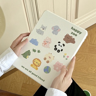 ใหม่ เคส ลายการ์ตูนสวนสัตว์ สีเขียว หมุนได้ 360 องศา สําหรับ iPad Pro 11 2021 Case 2020 iPad Air 4 Air 5 2022 iPad Mini 6 2021 9th 8th 10.2 นิ้ว