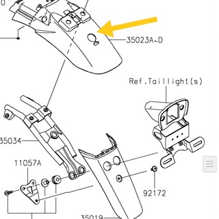 บังโคลนหลัง สําหรับ Kawasaki W175 Cafe