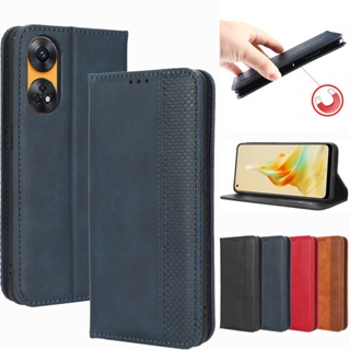 Magnetic Leather Case For OPPO Reno 8T Reno8T Wallet Cards Solt Flip Book Cover