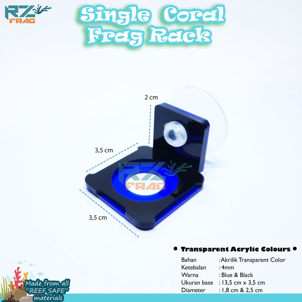 Coral Frag Rack Single Frag อะคริลิค 4 มม./ถัง Coral Reef สีฟ้า ...