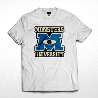 เสื้อยืด พิมพ์ลายโลโก้การ์ตูน MONSTER UNIVERSITY สไตล์วินเทจ