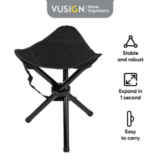 Vusign เก้าอี้พับ พับได้ รับน้ําหนักได้ 90 กก. ไม่มีพนักพิง VS90X สําหรับตั้งแคมป์ ตกปลา กลางแจ้ง