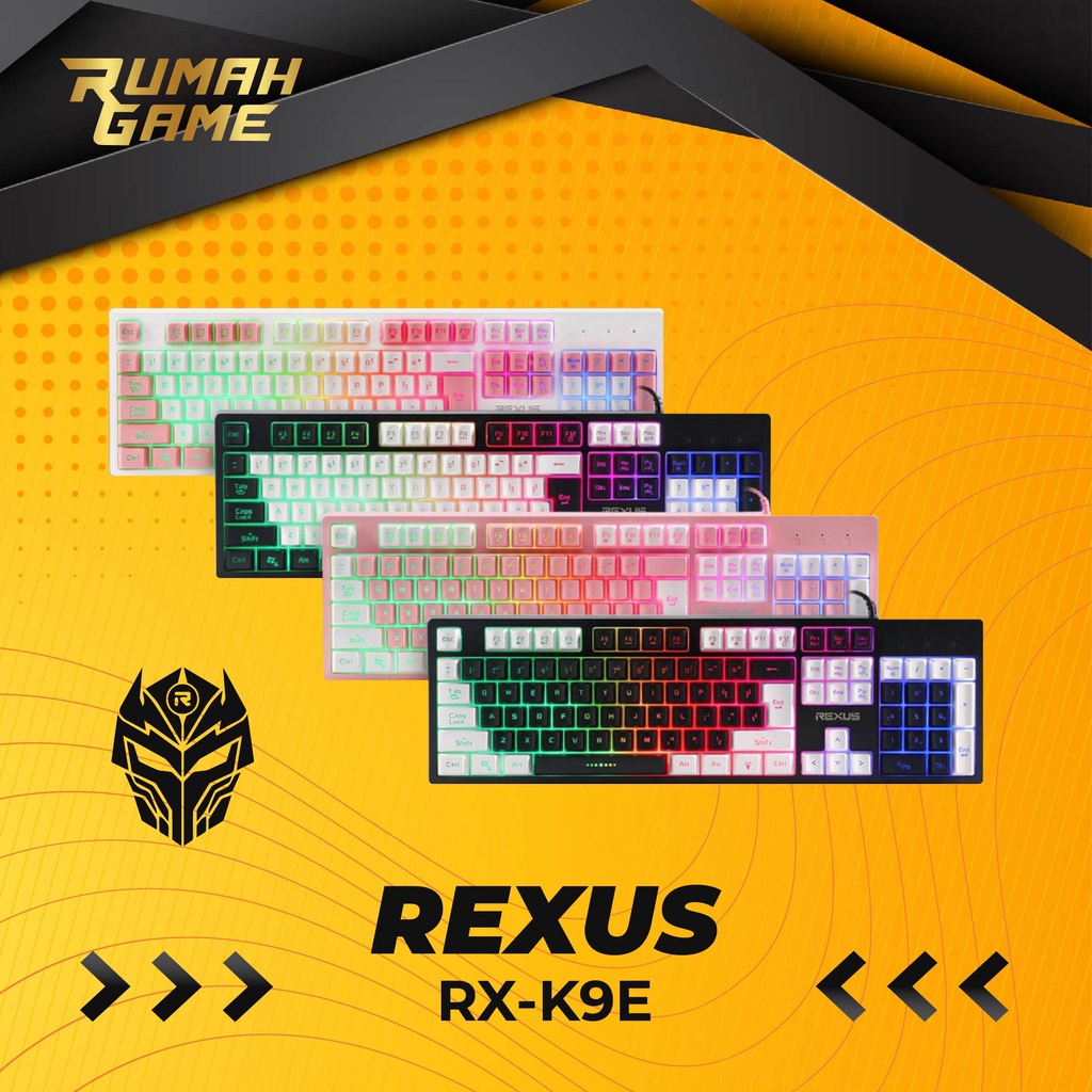 คีย์บอร์ดเกม Rexus Fullsize K9E Battlefire Dual Tone Keycaps | Shopee ...