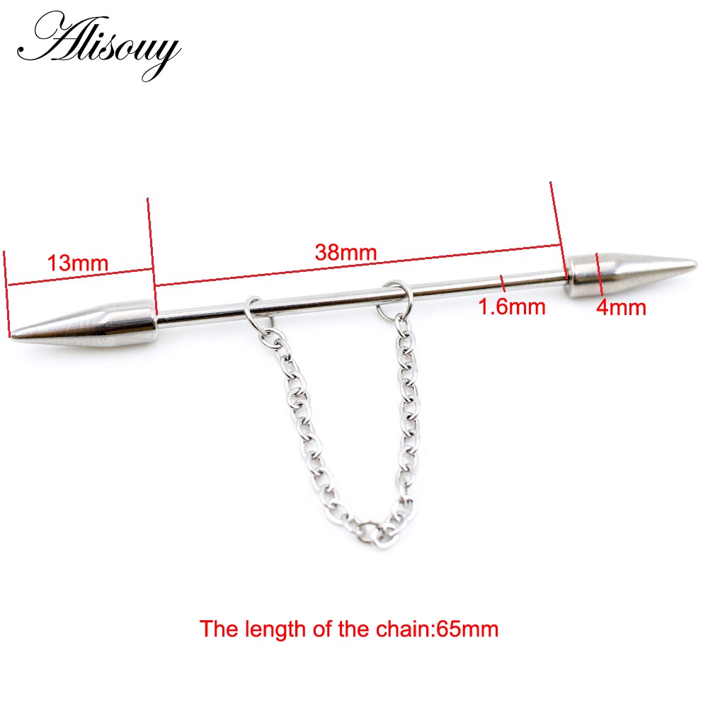 alisouy-2-ชิ้น-กรวย-เข็มโซ่-ยาว-สเตนเลส-อุตสาหกรรม-บาร์เบล-เจาะหู-กระดูกอ่อน-ต่างหู-ตรง-สตั๊ด-เครื่องประดับร่างกาย