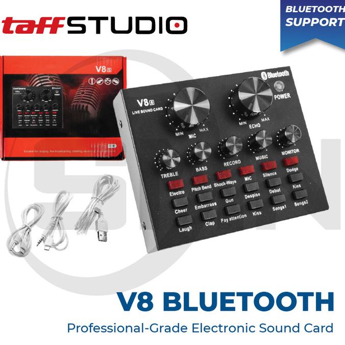 Live Mixer V8 Hifi Asmr การ์ดเสียงไมโครโฟนภายนอก Usb V8 บลูทูธ