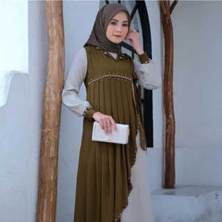 Hitam GAMIS ชุดเดรส BL M L XL XXL LD 110 ซม. หรูหรา สีดํา เรียบง่าย สําหรับผู้หญิงตั้งครรภ์