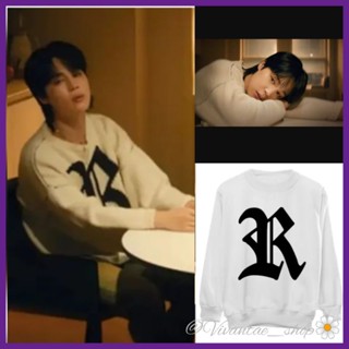 เสื้อกันหนาว PUTIH Basic "R" Like Crazy JIMIN BTS park JM Bangtan สีขาว