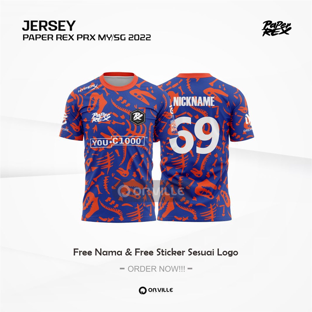 เสื้อเจอร์ซีย์ PRX PAPER REX NEW 2022-2023 MY/SG FREE NICKNAME, NUMBER ...